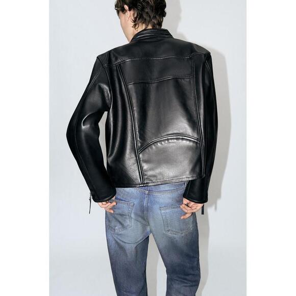 🖤 LIMITED ZW COLLECTION ZIPPERED LEATHER JACKET - Picture 4 of 10